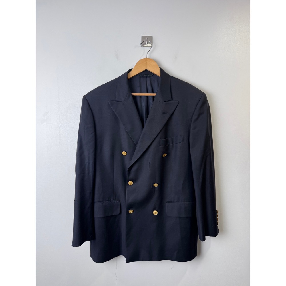 Brooks Brothers Navy Blazer Loro Piana Double Breasted Country Club Blazer 40